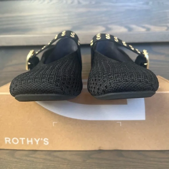 Rothy's Max Buckle Mary Jane flat in Black Mesh Size 7 - Like New! - Picture 10 of 14